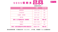 2025連假