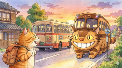 貓-公車-龍貓公車-AI圖