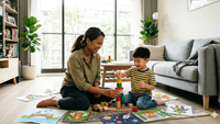 外傭-外籍勞工-小孩-外傭在陪小孩玩