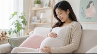 孕婦-沙發-孕婦坐在沙發上