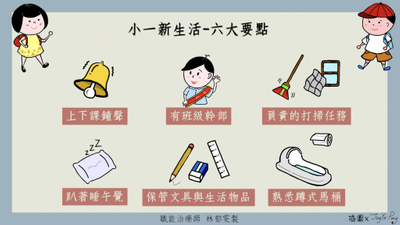 小一生-鐘聲-打掃-午覺-文具-馬桶